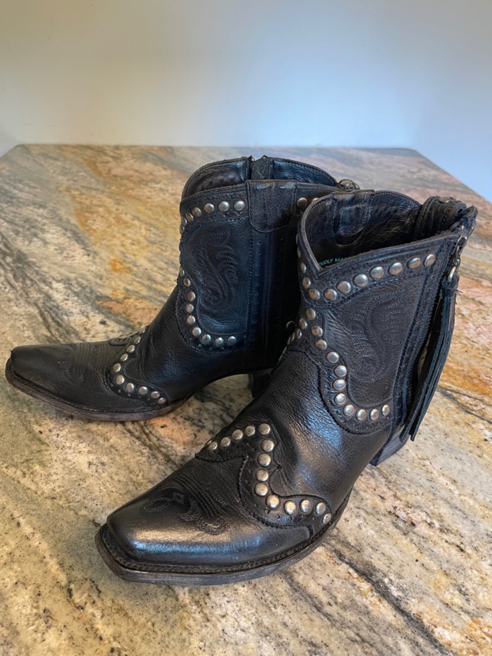 Double D Ranch Black Studded Ankle 
Boots Size 9.5